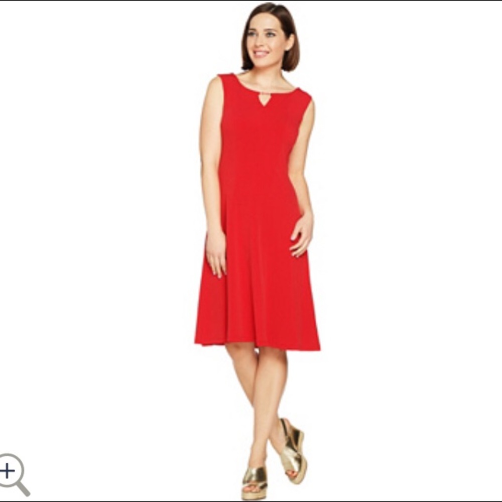 XL Susan Graver red liquid knit dress